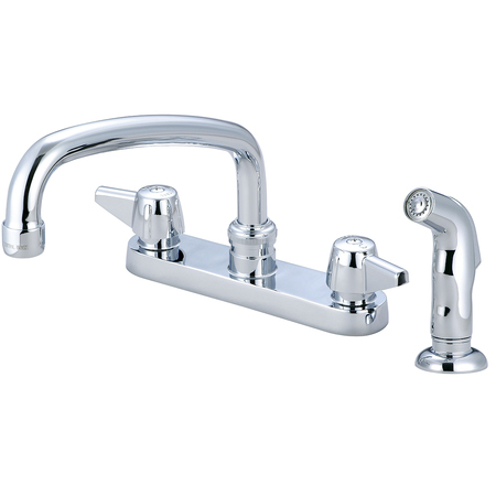 CENTRAL BRASS Two Handle Cast Brass Kitchen Faucet, NPSM, Standard, Polished Chrome, Weight: 4.28 0126-A